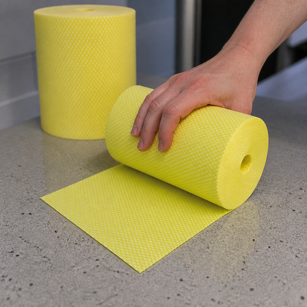 Roll of 2 x 500mm antibacterial cleaning cloths