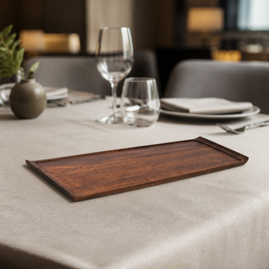 Wooden Rectangular Trays 200x580mm - 4 Pack