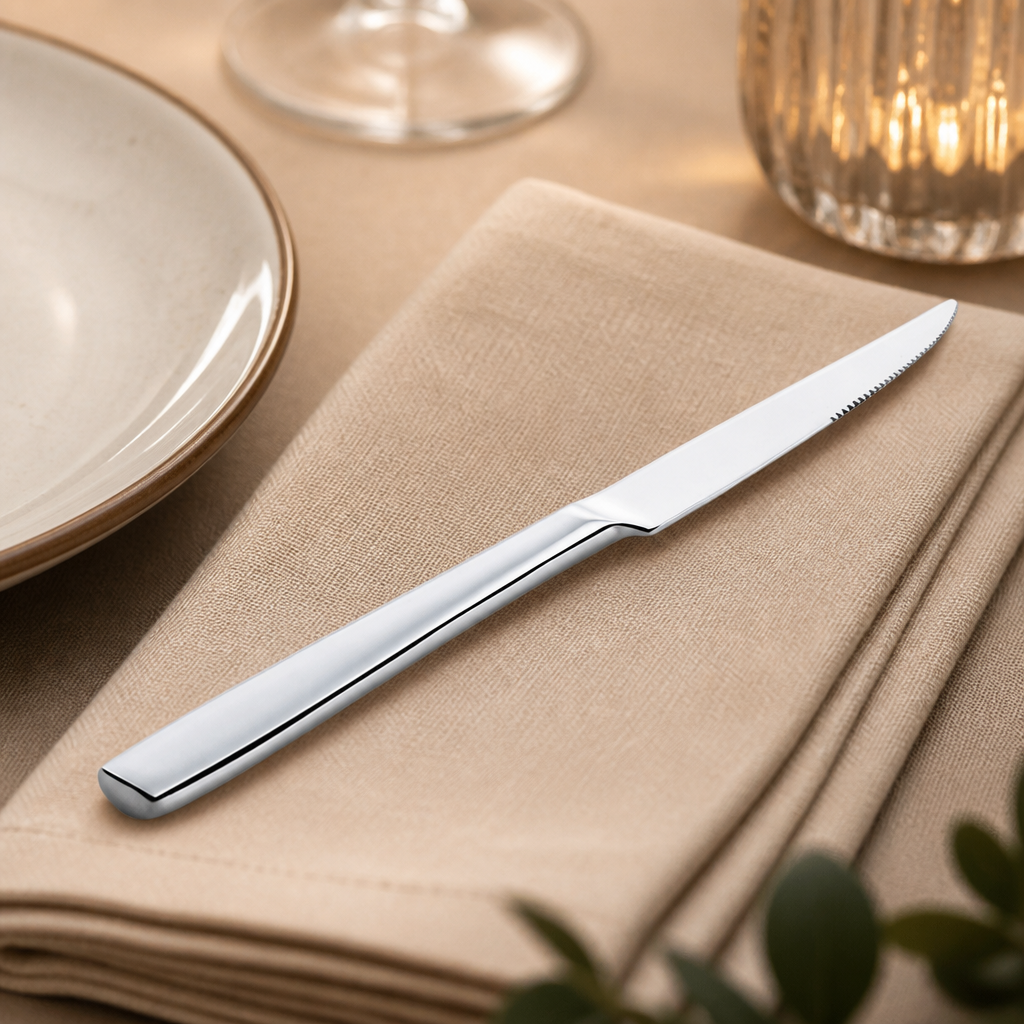 Commercial steak knives set of 12 in elegant stainless steel