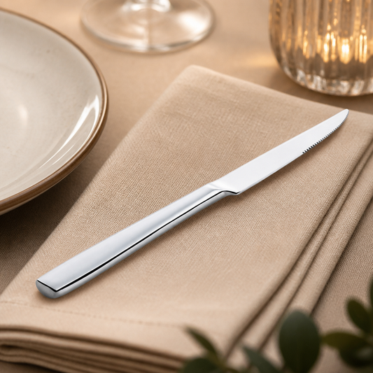 Commercial Steak Knives Set of 12 - Elegant Stainless Steel
