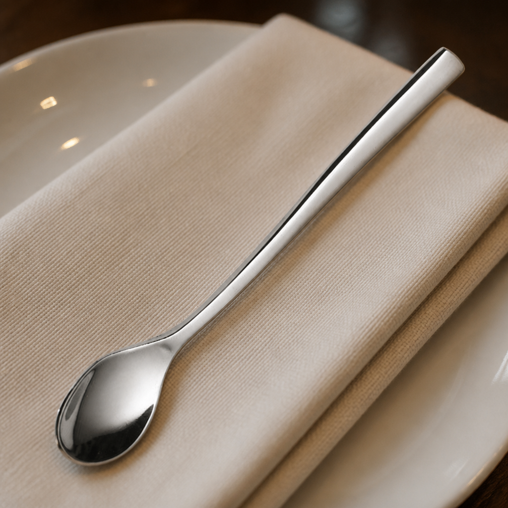 Set of 12 stainless steel demitasse spoons for dining