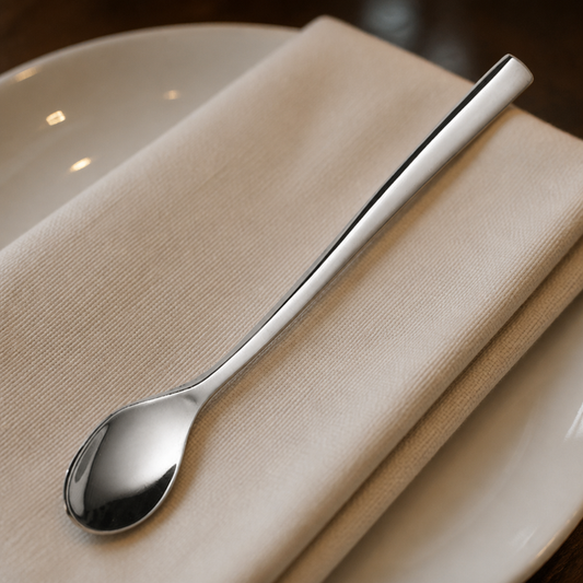 Set of 12 stainless steel demitasse spoons for dining