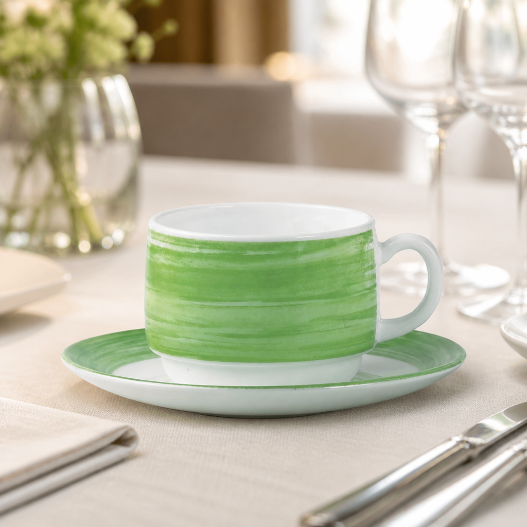 Commercial Brush Saucers 140mm Pack of 48 for Foodservice