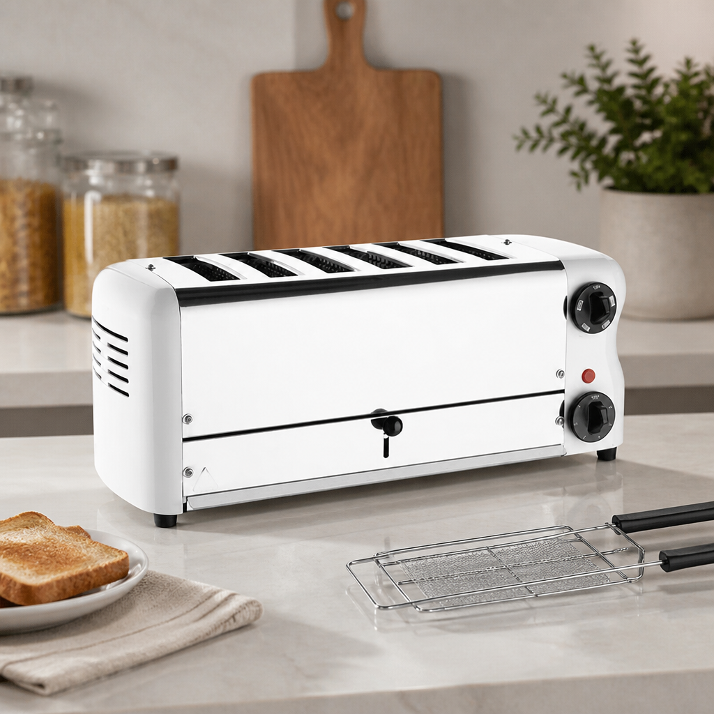 Commercial 6 Slot Toaster with Additional Elements and Cage