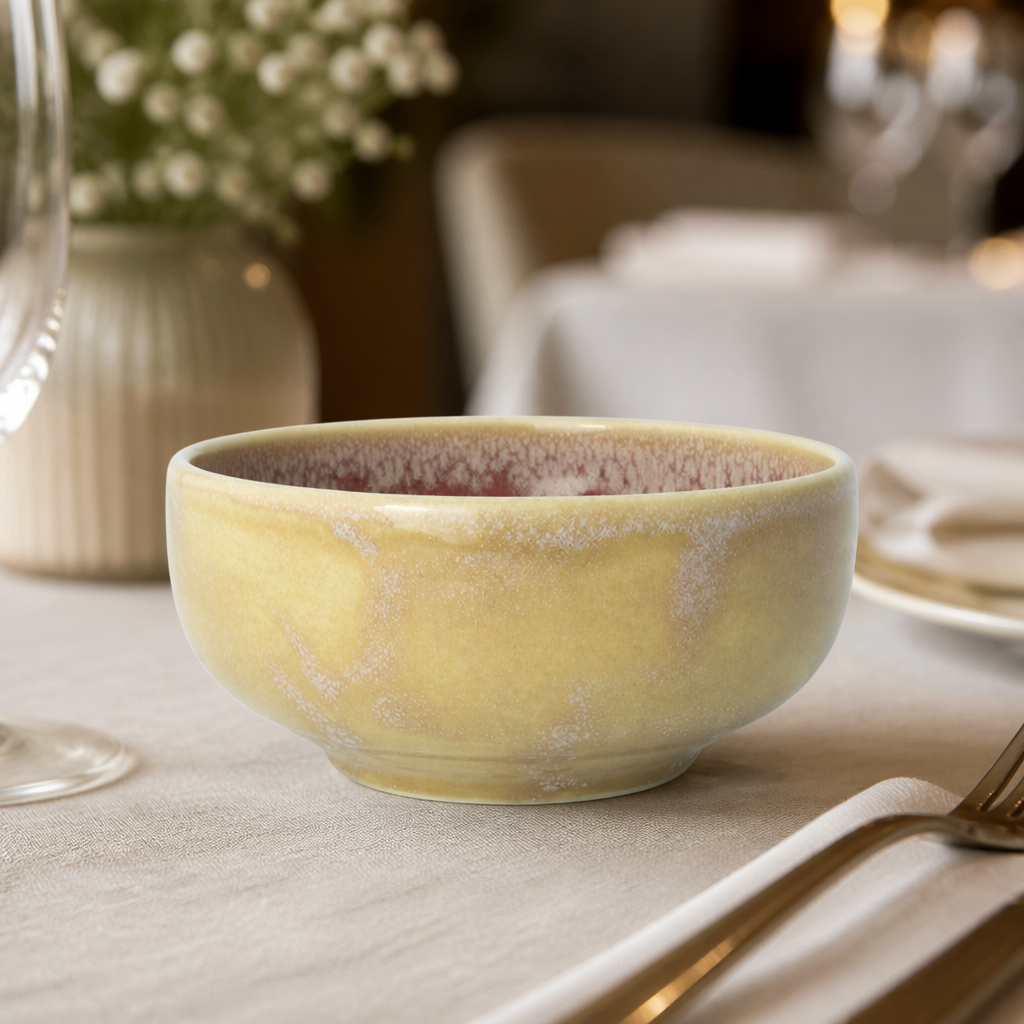 Commercial Rose Quartz Bowls 135mm 12 Pack Vesuvius Style