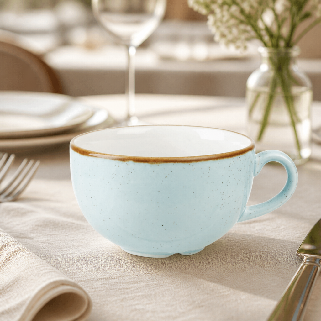 Commercial Cappuccino Cups Duck Egg Blue 12oz 12 Pack