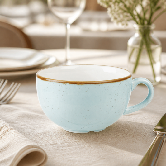 Commercial Cappuccino Cups Duck Egg Blue 12oz 12 Pack