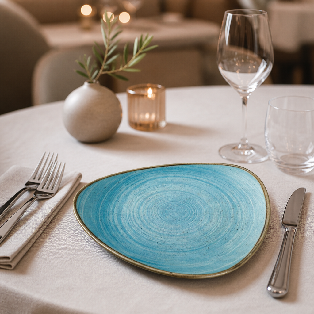 Commercial Raw Plates Teal 228mm - 12 Pack
