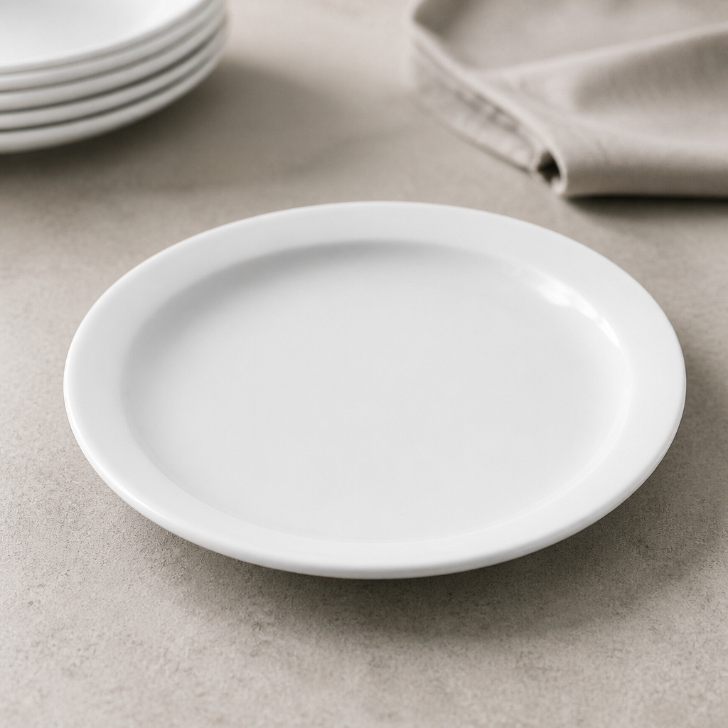 Narrow Rimmed Plates 200mm (12 Pack)