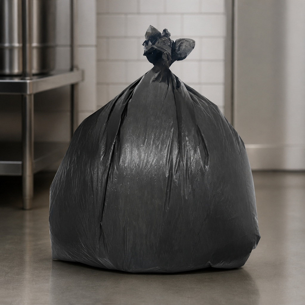 40L Light Duty Commercial Bin Bags Black 200 Pack
