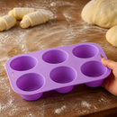 Flexible Silicone Six Hole Muffin Pan for Allergen-Friendly Baking