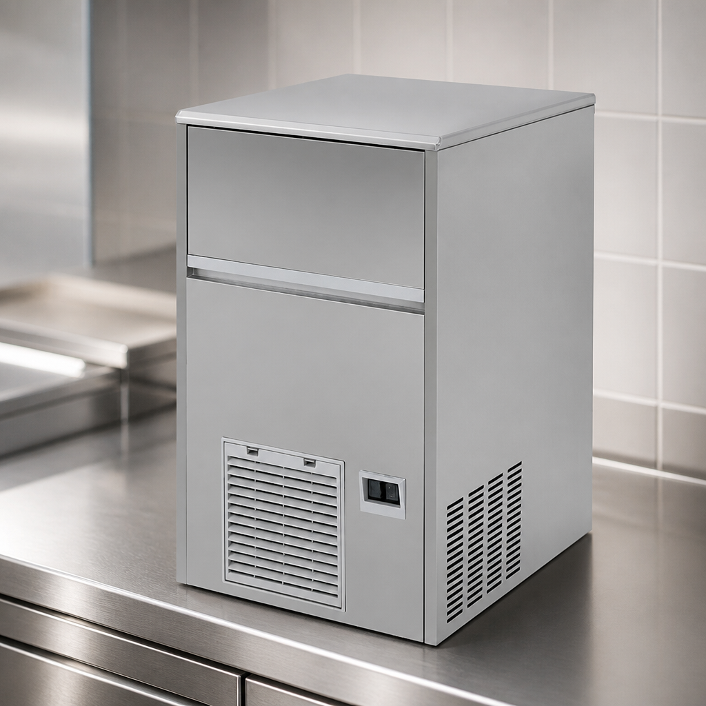 Commercial Cube Ice Maker 47kg Output Stainless Steel 800mm Height
