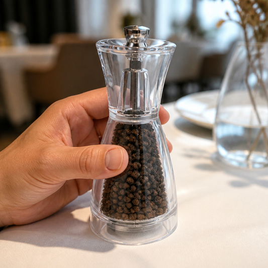 Clear Acrylic Pepper Mill 125mm for salt and pepper grinding