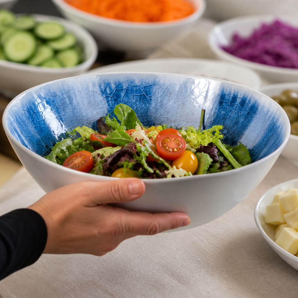 Commercial Melamine Bowl 305mm Diameter 3L Capacity Blue