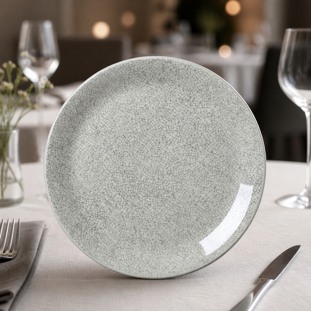 Commercial Coupe Plates 253mm Grey Crackle Finish 12 Pack