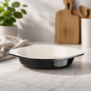 Commercial Cast Iron Oval Gratin Dish 650ml Black
