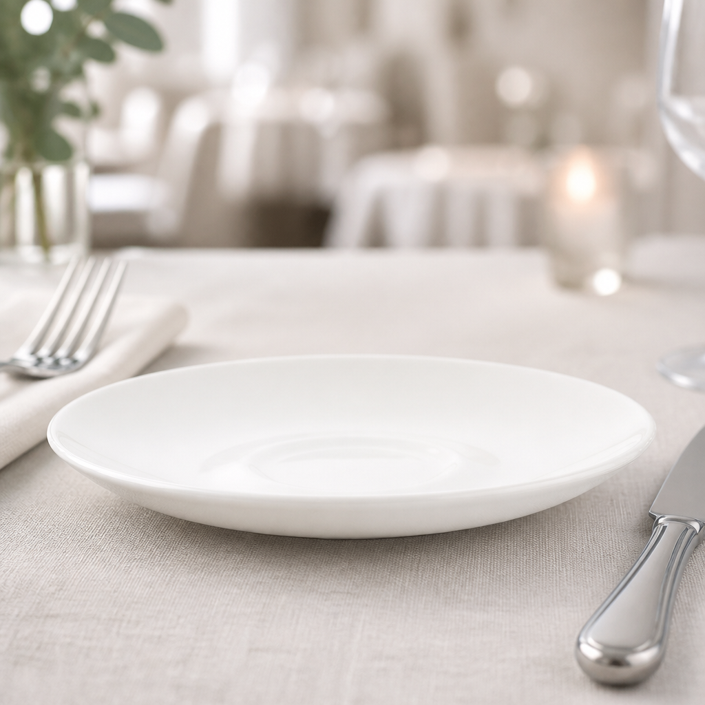 Commercial Plain Whiteware Saucers 160mm 24 Pack