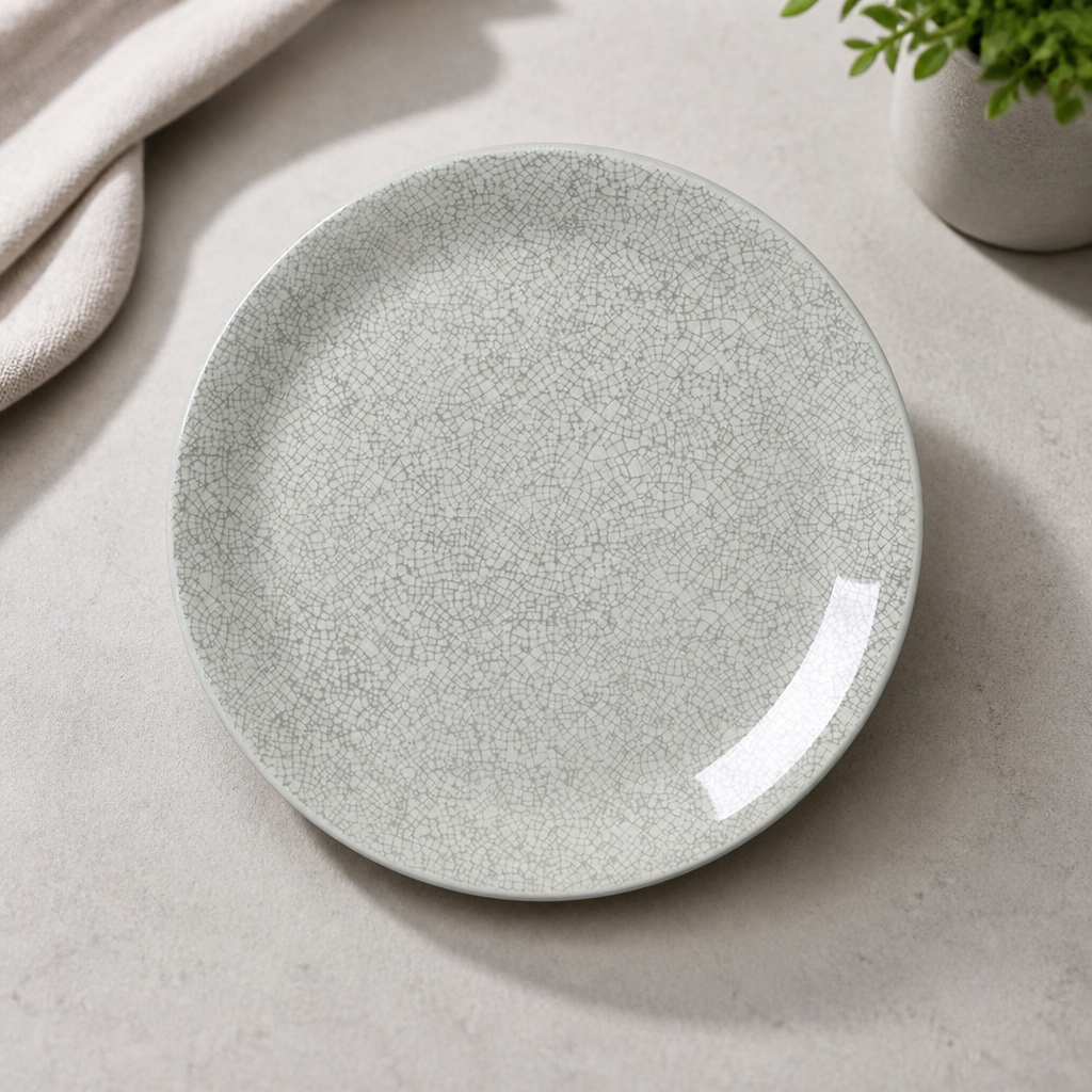 Commercial Coupe Plates 253mm Grey Crackle Finish 12 Pack