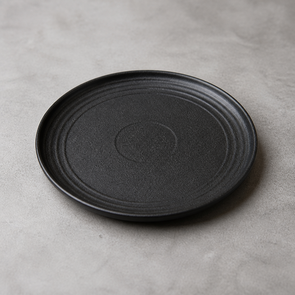 Commercial Textured Black Dinner Plates 270mm - 4 Pack
