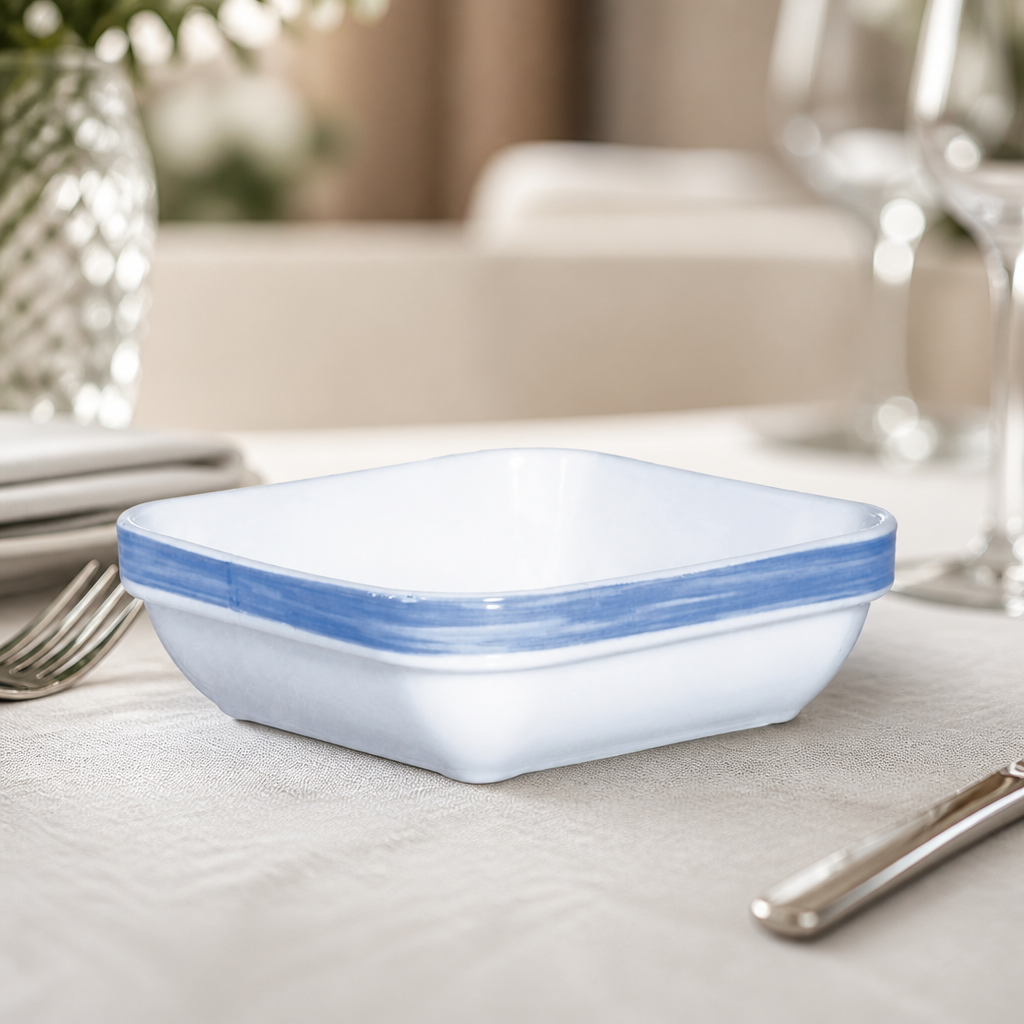 Commercial Square Stacking Dishes 110mm Pack of 24
