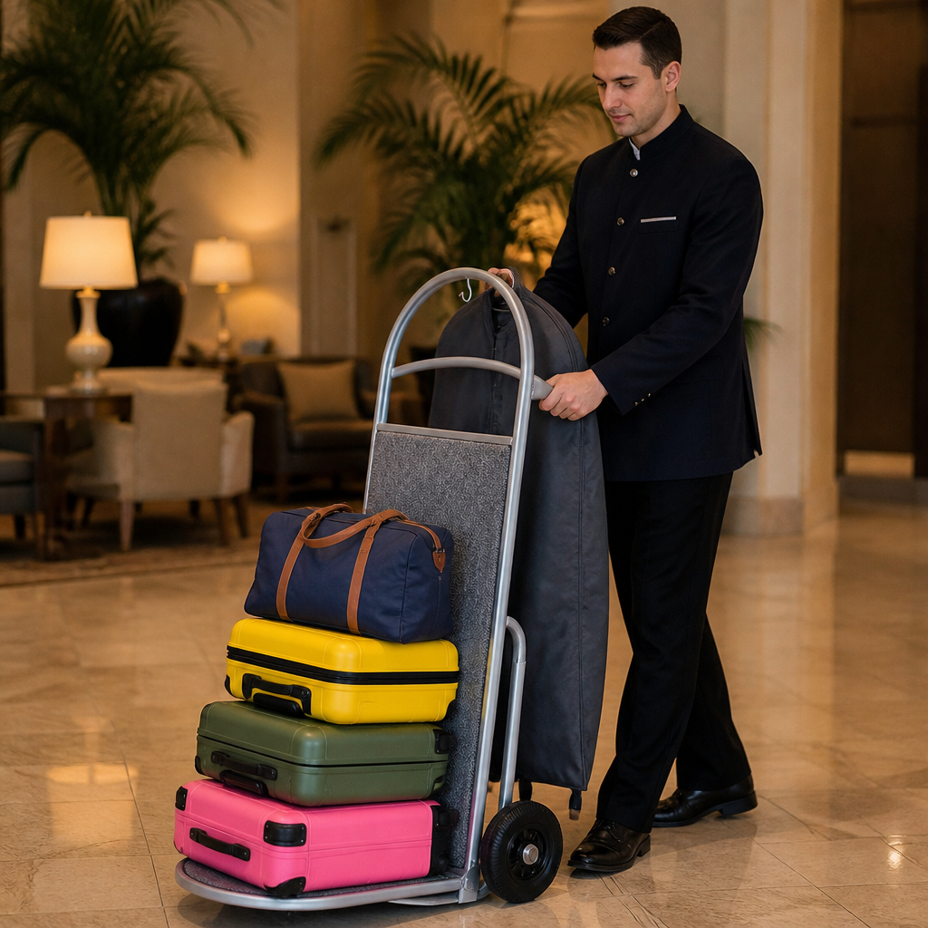 Commercial Lobby Hand Truck with high load capacity and wheels
