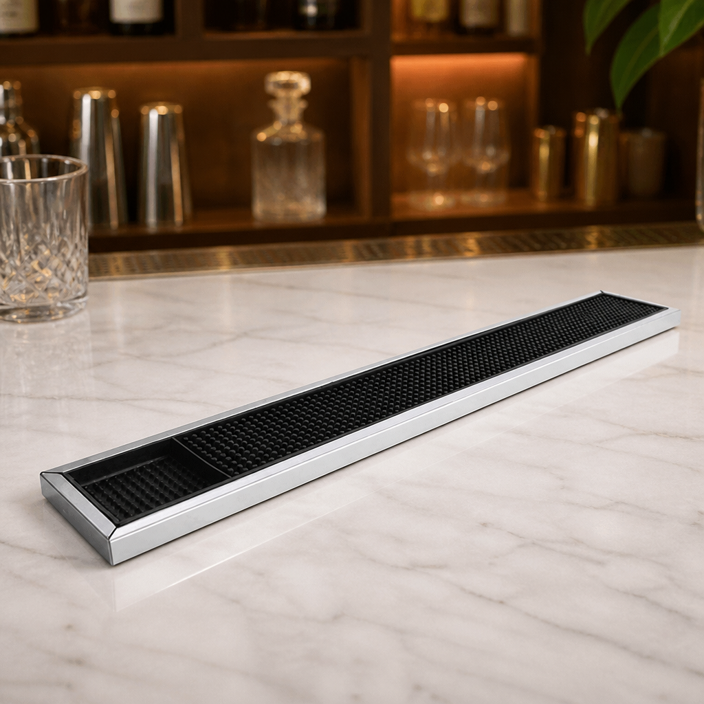 Commercial Bar Mat with Stainless Steel Frame 600 x 100mm