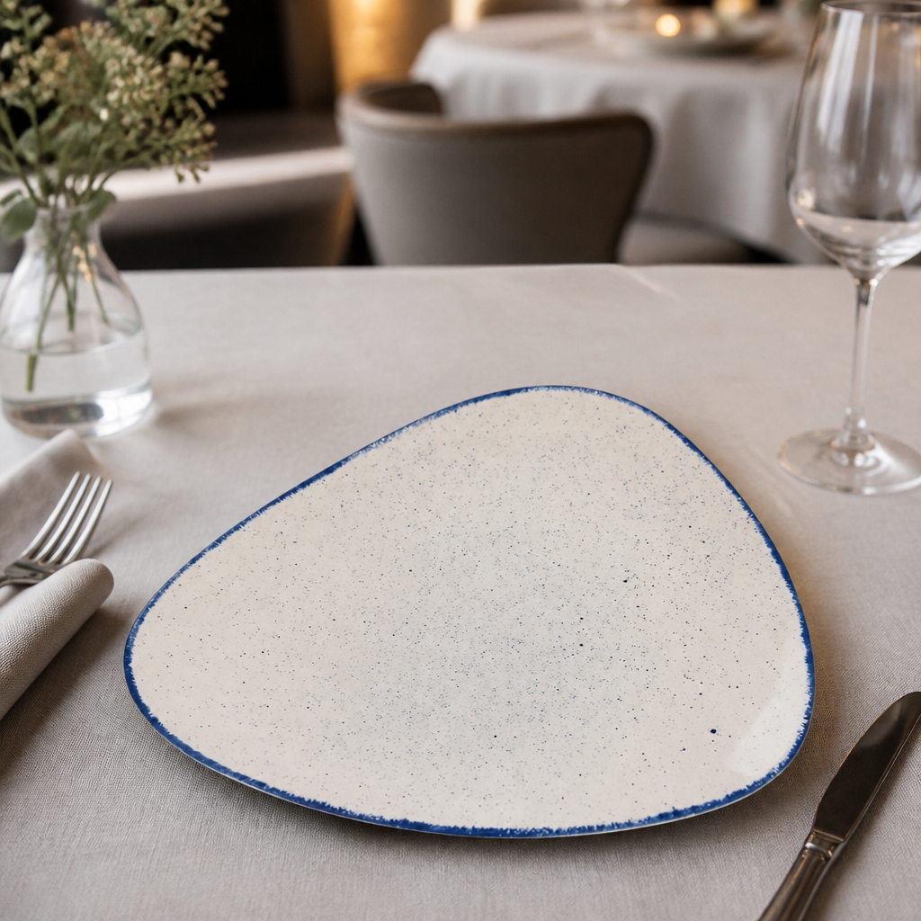 Commercial Triangular Plates Indigo Blue 311mm - 6 Pack