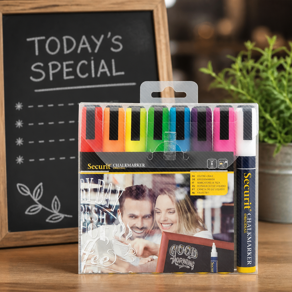 Liquid Chalk Pen Set Assorted Colours 8 Pack for Blackboard Use