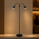 Commercial Double Floor Lamp Black 1580mm Height