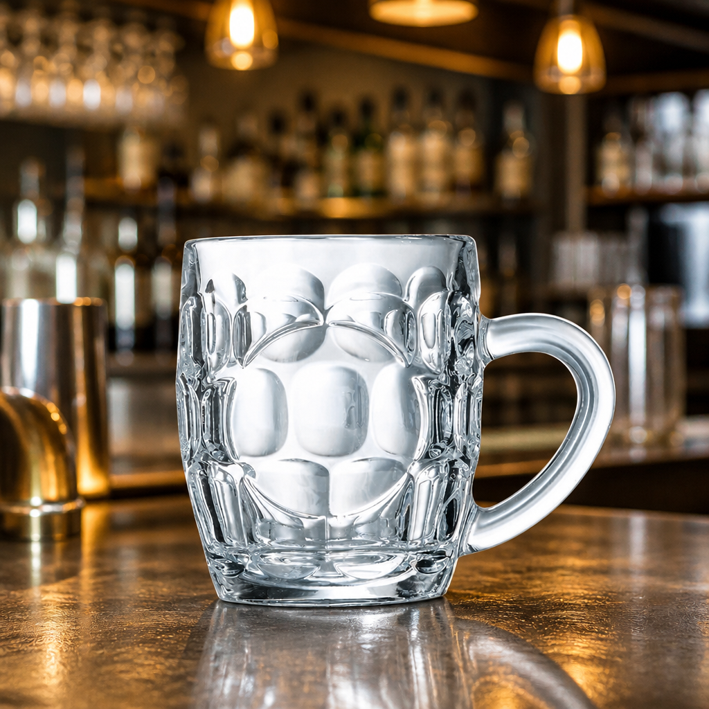 Commercial Dimpled Glass Tankards 285ml - 36 Pack