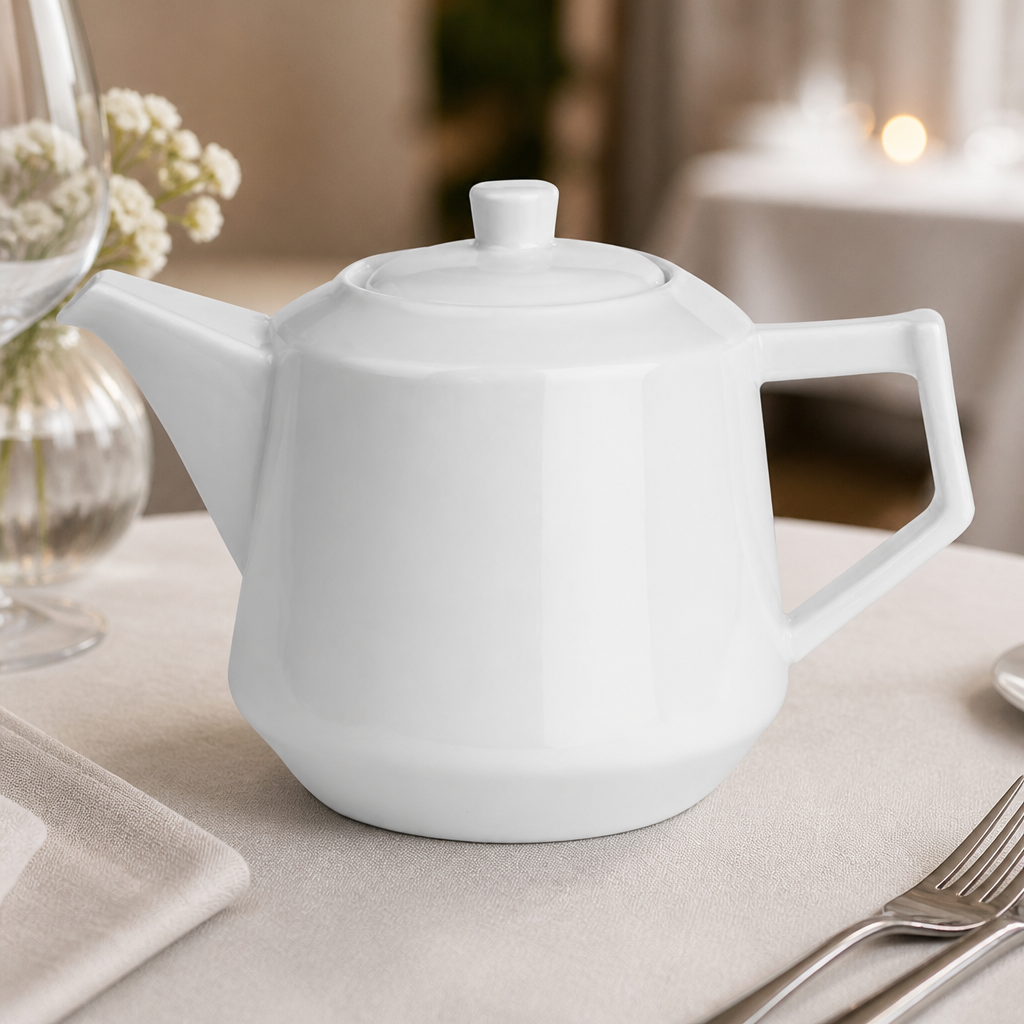 Commercial Teapot 820ml Whiteware Porcelain 2 Pack
