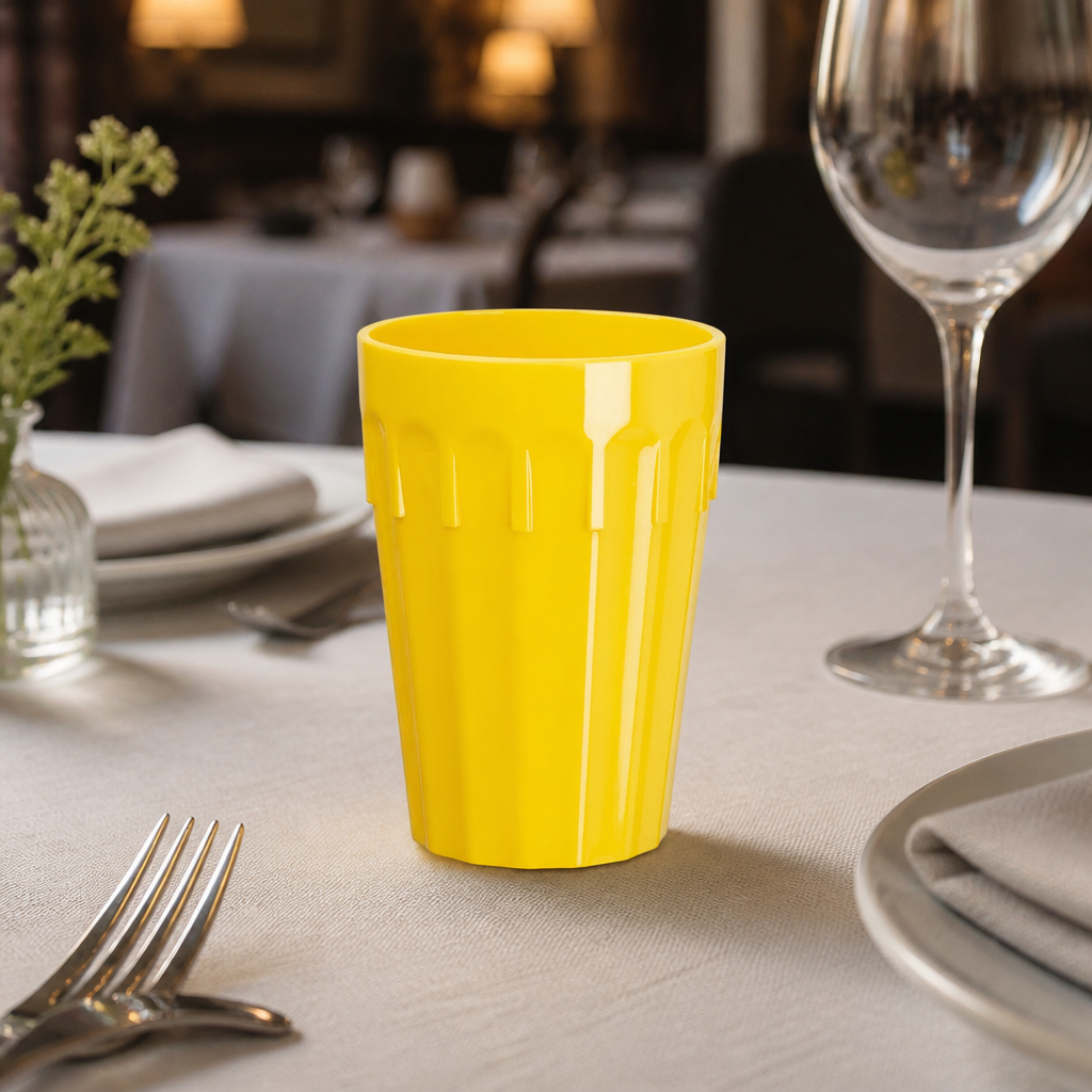 Commercial Polypropylene Tumblers 253.8ml Yellow 12 Pack