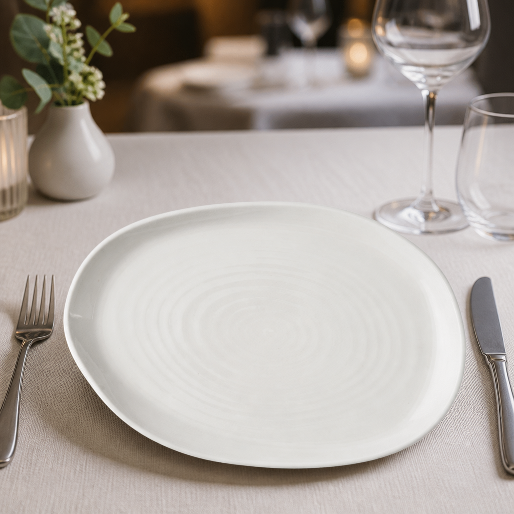 Commercial oblong plates 260x200mm super vitrified ceramic 6 pack