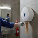 Premium Jumbo Toilet Roll Dispenser for 2.1/4" & 3" Core Sizes - Durable White Finish for High-Volume Facilities