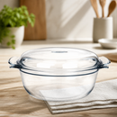 3.75L Commercial Round Glass Casserole Dish with Lid