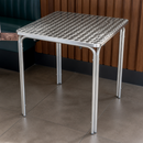 Commercial Outdoor Square Leg Table 600mm Stainless Steel Aluminium