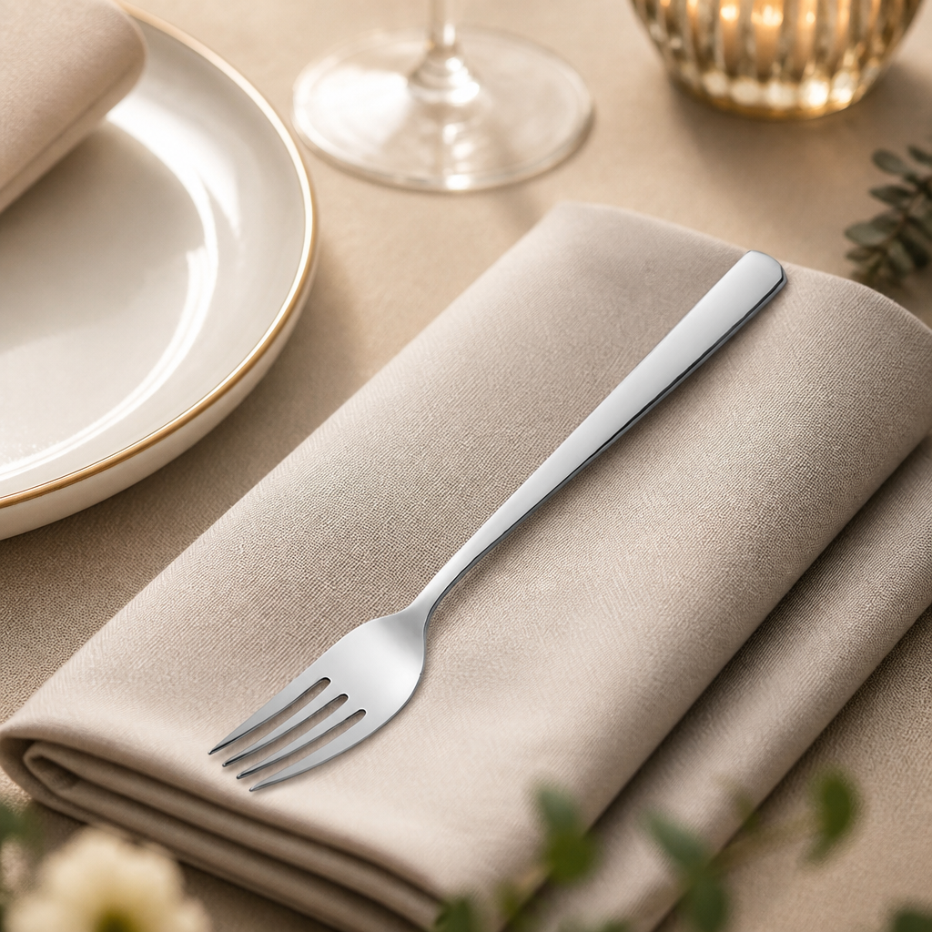 Commercial stainless steel table forks in a 12 pack