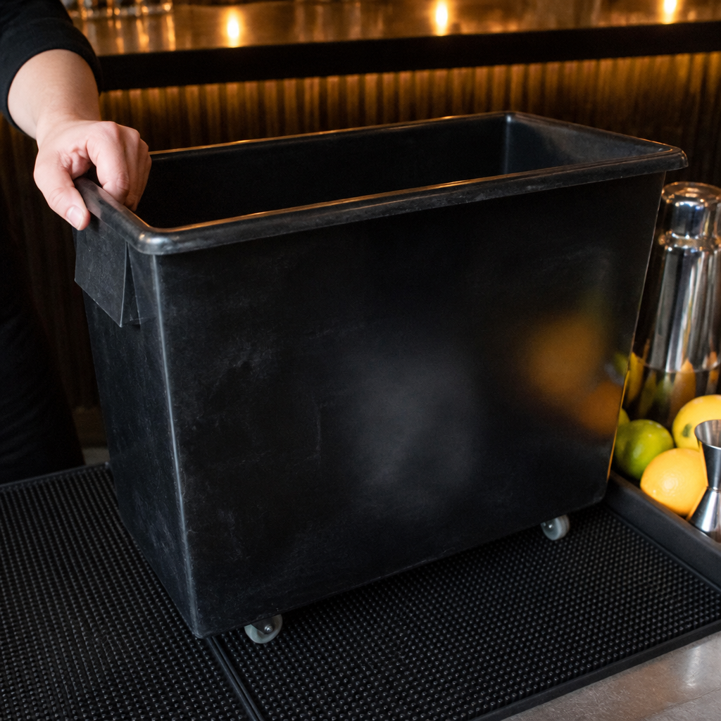 Commercial Bottle Skip 160Ltr Durable Polyethylene Trolley