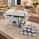 Commercial Chafing Dish Set with 24 Fuel Tins for Buffets