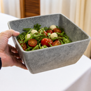 Commercial Square Melamine Bowl 250mm 3L Capacity Grey