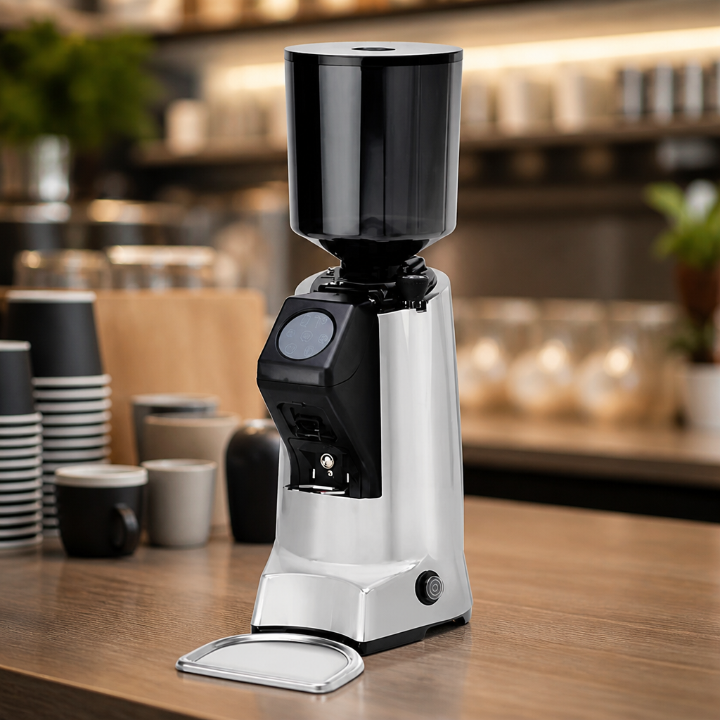 Commercial Coffee Grinder with Adjustable Grinding and Dose Counter