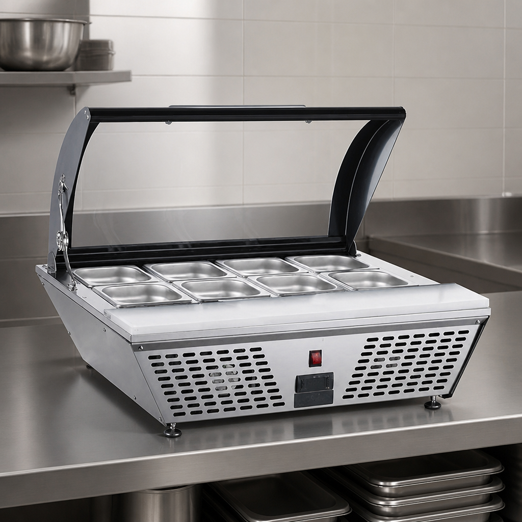 Efficient Countertop Prep Fridge 67L for 4x GN 1/3 Pans
