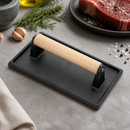Commercial Cast Iron Steak Weight with Wood Handle 1.5kg