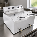 Countertop Electric Fryer 2 x 9Ltr Stainless Steel Commercial