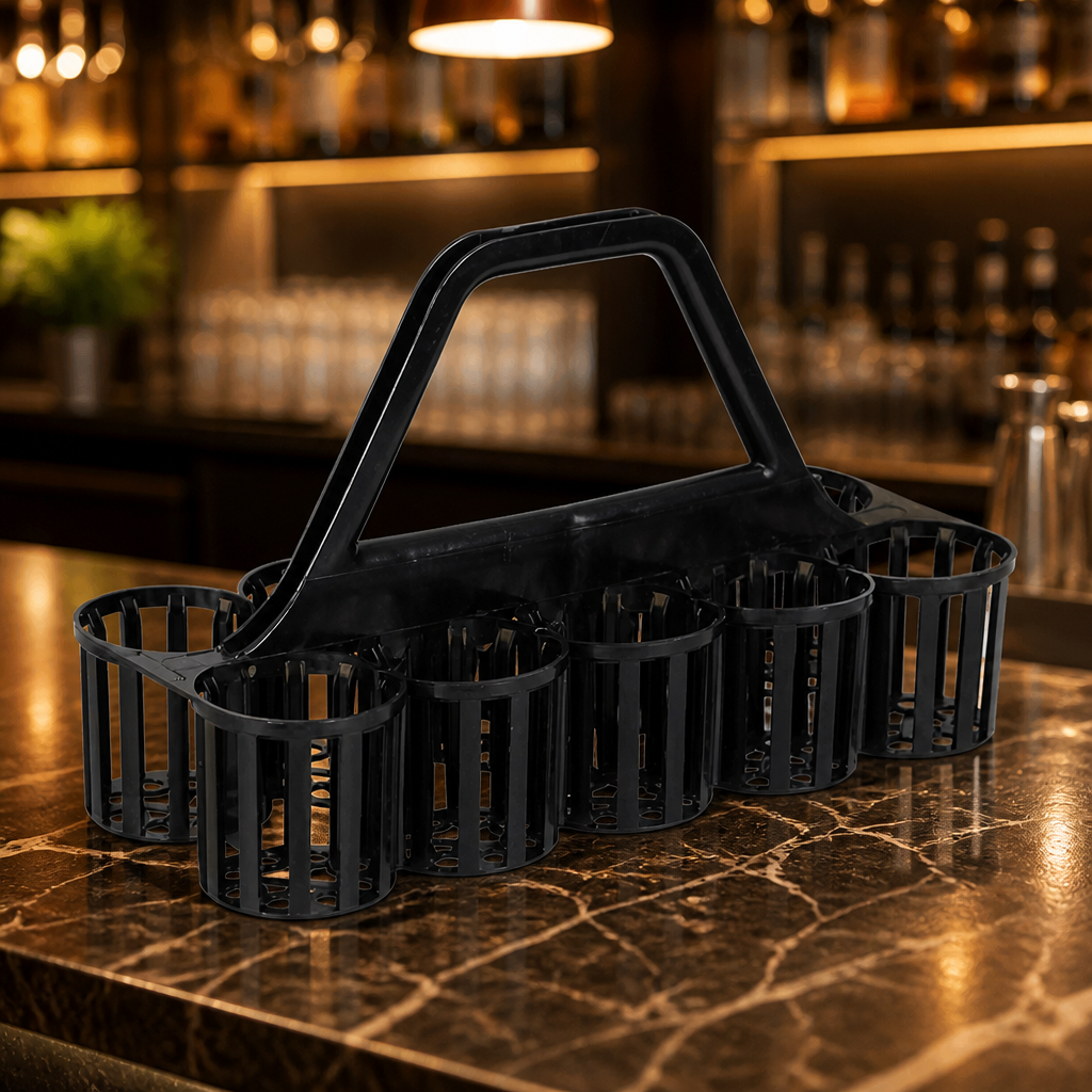 Commercial Glass and Bottle Carrier 10 Ltr Black Plastic