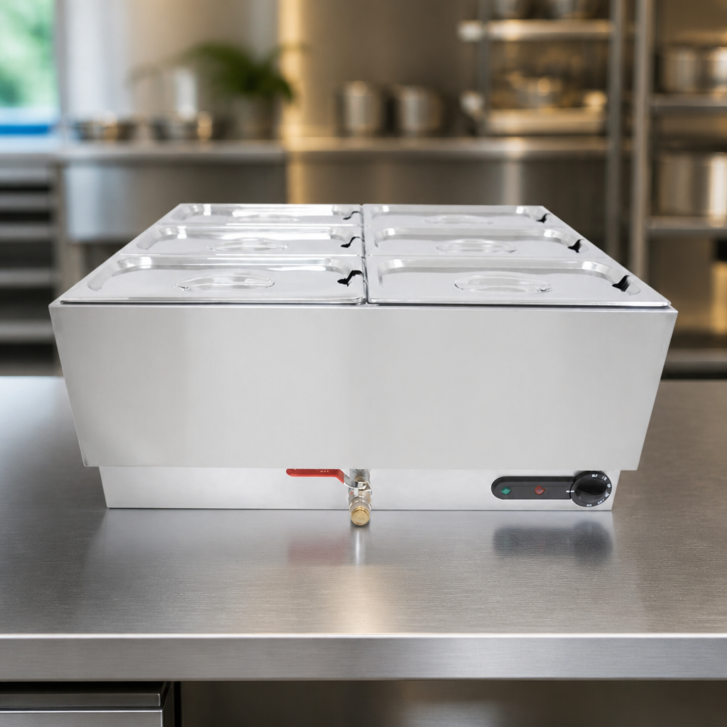 Commercial Electric Wet Well Bain Marie 6x GN 1/3 3kW