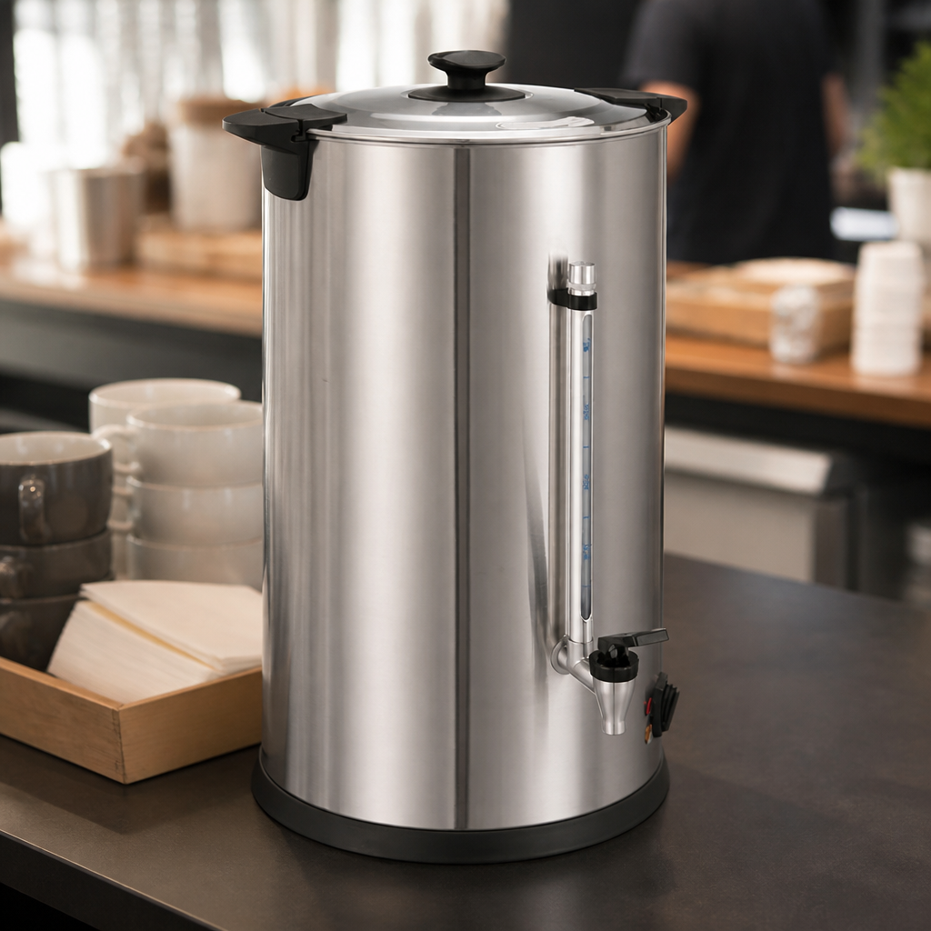 Commercial Coffee Percolator 1kg Capacity Stainless Steel Tap