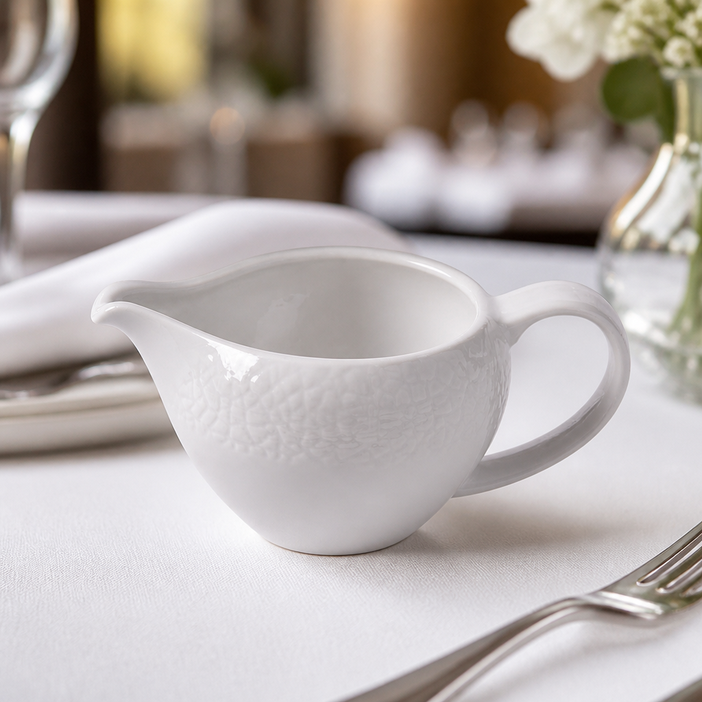 Set of 4 Commercial Ceramic Jugs 110ml for catering use