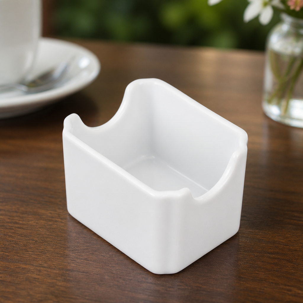 Commercial Porcelain Sachet Holders - 6 Pack for Breakfast Service