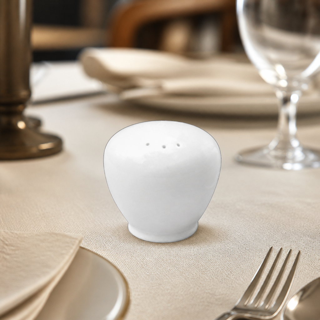 Set of 6 Commercial Fine China Pepper Shakers for Catering